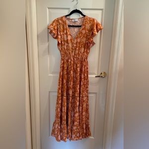 Petal & Pup Orange Floral Dress